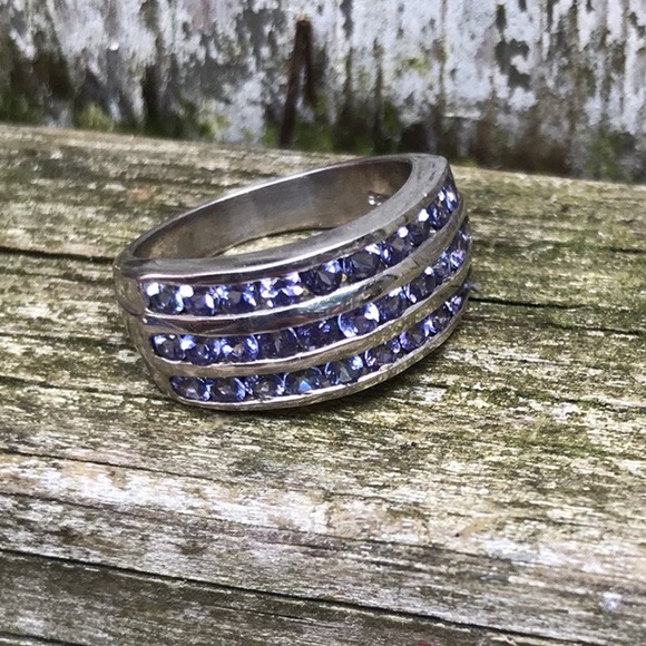 925 sterling silver purple ring 7 - Picture 2 of 7